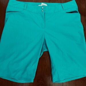 Women’s Adidas Ultimate365 Bermuda Golf Shorts- Turquoise, Size 12